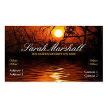 Sunset Silhouette Reflections Business Card