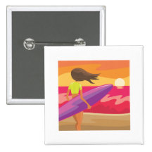 Sunset surfer button