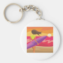 Sunset surfer key chains