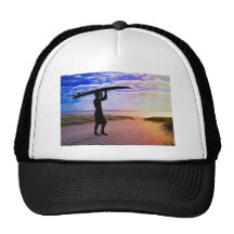 Sunset Surfer Sand & Clouds Hats