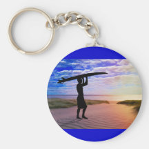 Sunset Surfer Sand & Clouds Key Chain