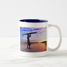 Sunset Surfer Sand & Clouds Mug