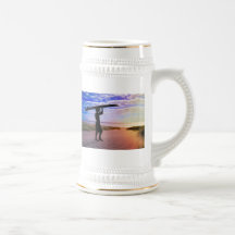 Sunset Surfer Sand & Clouds Mugs