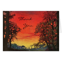 Sunset Thank You Greeting Card