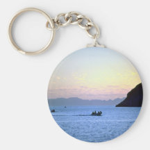 Sunset's afterglow, small boat on Sea of Cortez, M Key Chains