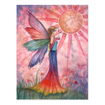 Sunshine and Rainbow Fairy Postcard