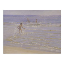 Sunshine at Skagen: Boys Swimming, 1892 Post Card