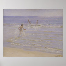 Sunshine at Skagen: Boys Swimming, 1892 Poster