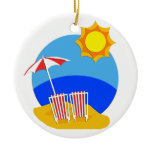 Sunshine Beach Day Christmas Ornaments