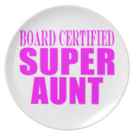 Super Aunts : Pink Board Certified Super Aunt Party Plate