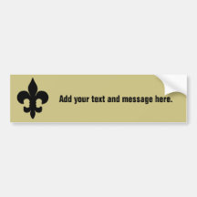 Super Black Fleur de lis Bumper Stickers
