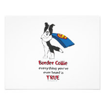 Super Border Collie Black Personalized Invite