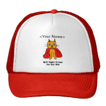 Super Cat Fight Crime For Catnip ( add your name ) Hat