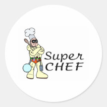 Super Chef Round Stickers