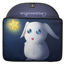 Super cute bunny rabbit catching stars MacBook pro sleeves