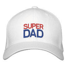 Super Dad - Red White and Blue Hat Embroidered Baseball Caps