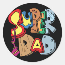 Super Dad Round Stickers
