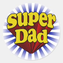 Super Dad, Superhero Red/Yellow/Blue Sticker