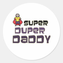 Super Duper Dad Round Stickers