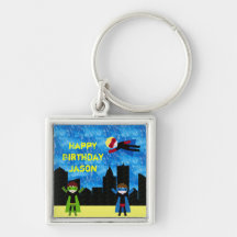 Super Hero Boys Bithday Party Keychains