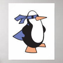 super hero penguin print