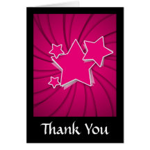 Super Hot Pink Stars and Swirl Background Cards