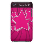 Super Hot Pink Stars and Swirl Background iPod Touch Cover