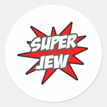 Super Jew Round Sticker
