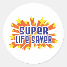 Super Life Saver Round Stickers