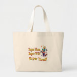 Super Mum, Wife, Tired. Design for Busy Mothers. Canvas Bag