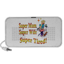 Super Mum, Wife, Tired. Design for Busy Mothers. Portable Speakers