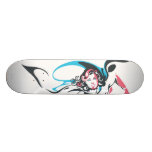 Supergirl Colour Splash Pose 2 skateboards