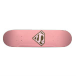 Supergirl Pink and Brown Logo skateboards