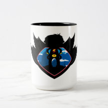 Superhero Boy in Winged Shield Coffee Mugs
