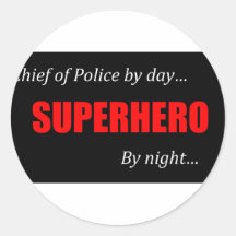 Superhero Chief of Police Stickers