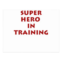 Superhero in training post card