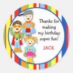 Superhero Super Hero Round Favour Stickers Seals