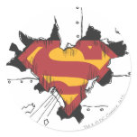 Superman broken metal stickers