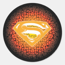 Superman Crackle Logo Round Sticker