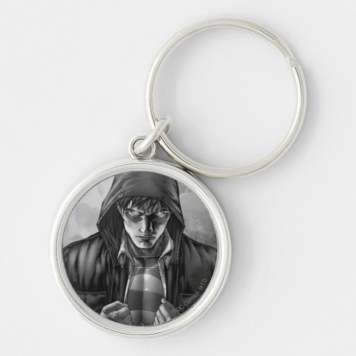 Superman Earth Cover - Black and White Key Chain