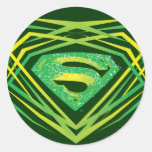 Superman Green Decorative Logo Stickers