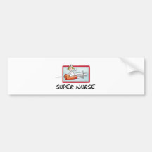 supernurse - Humourous Cartoon Nurse on Syringe. Bumper Sticker