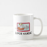 supernurse - Humourous Cartoon Nurse on Syringe. Coffee Mugs