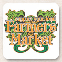 Support Farmers Market Drink Coaster