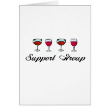 Support Group Wine Glasses Cards