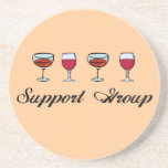 Support Group With 4 Wine Glasses Coaster