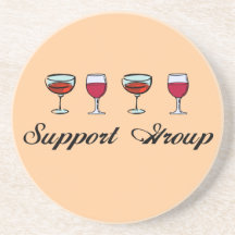Support Group With 4 Wine Glasses Coaster
