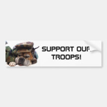 Support our troops Military boxer bumper sticker