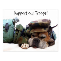 Support our troops Military boxer postcard