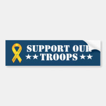 Support Our Troops - Yellow Ribbon Bumper Sticker